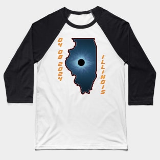 Illinois 2024 Total Solar Eclipse Baseball T-Shirt